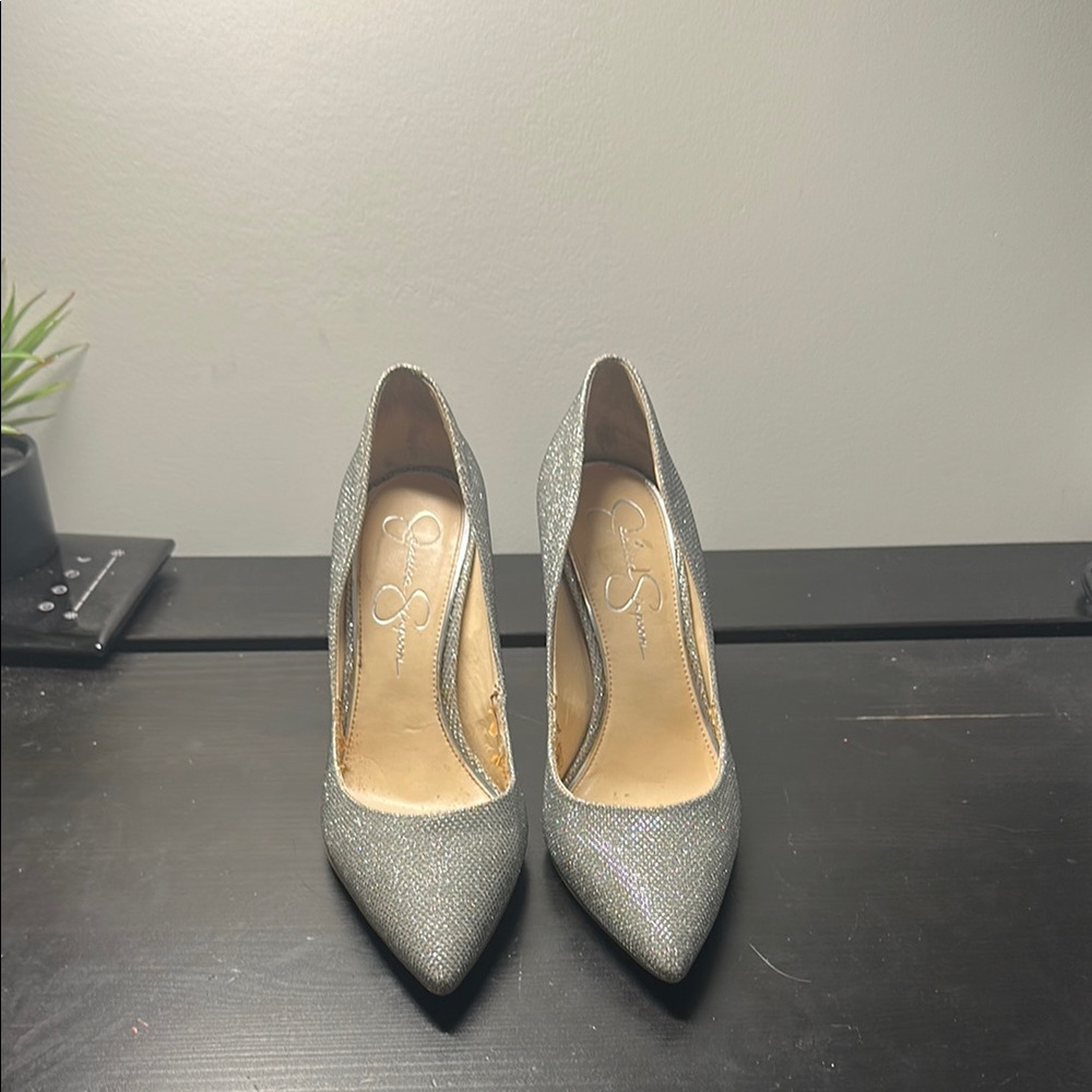 Silver Glitter Women's Heels